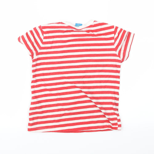 Little Kids Boys Red Striped  Basic T-Shirt Size 5-6 Years