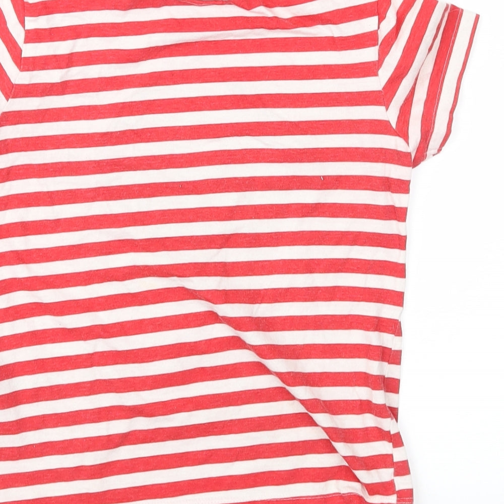 Little Kids Boys Red Striped  Basic T-Shirt Size 5-6 Years