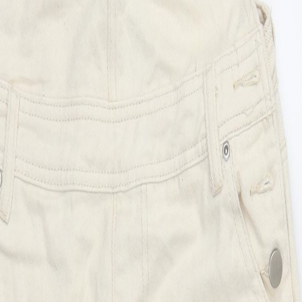 Boohoo Womens Ivory   Dungaree One-Piece Size 10 L3 in