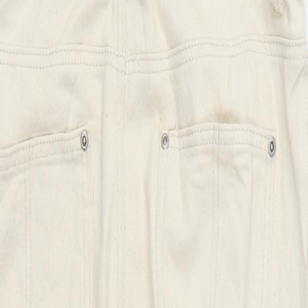 Boohoo Womens Ivory   Dungaree One-Piece Size 10 L3 in