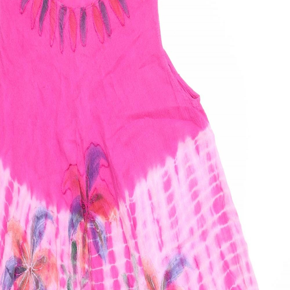 Preworn Womens Pink Tie Dye  A-Line  One Size