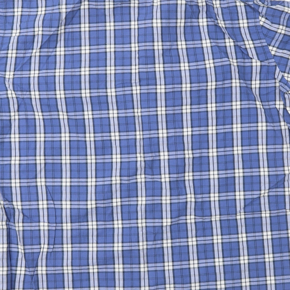 TU Mens Blue Check   Button-Up Size XL