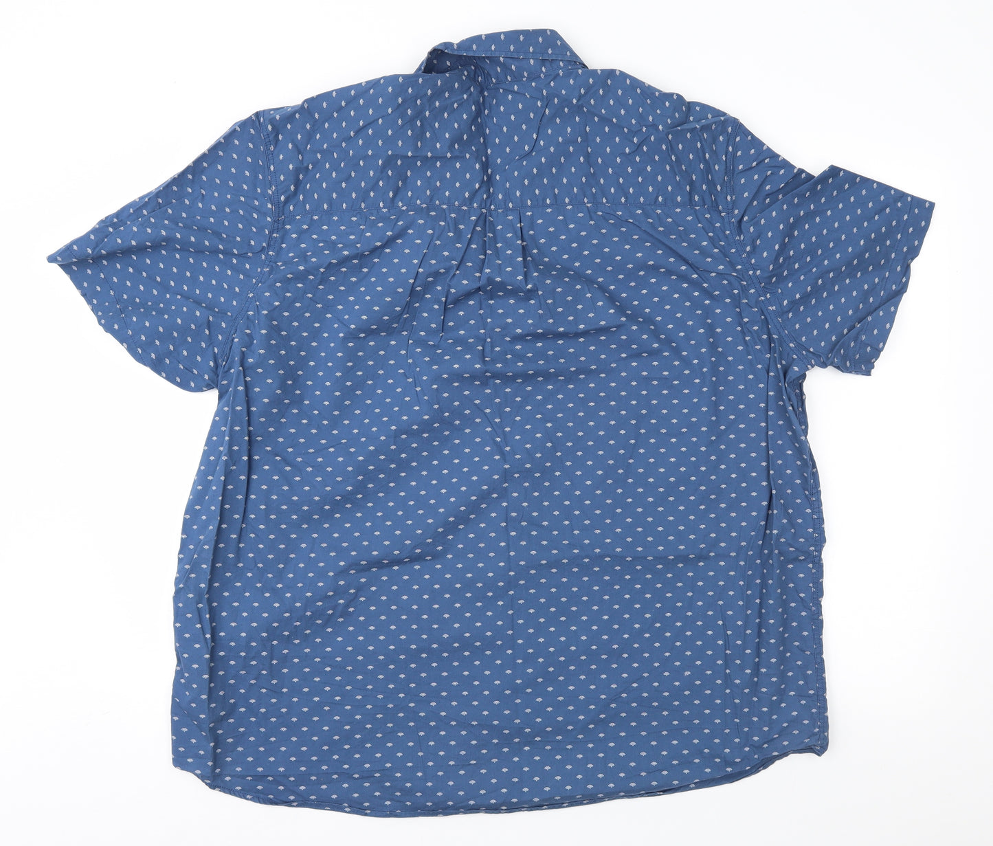 Easy Mens Blue Geometric   Button-Up Size 3XL