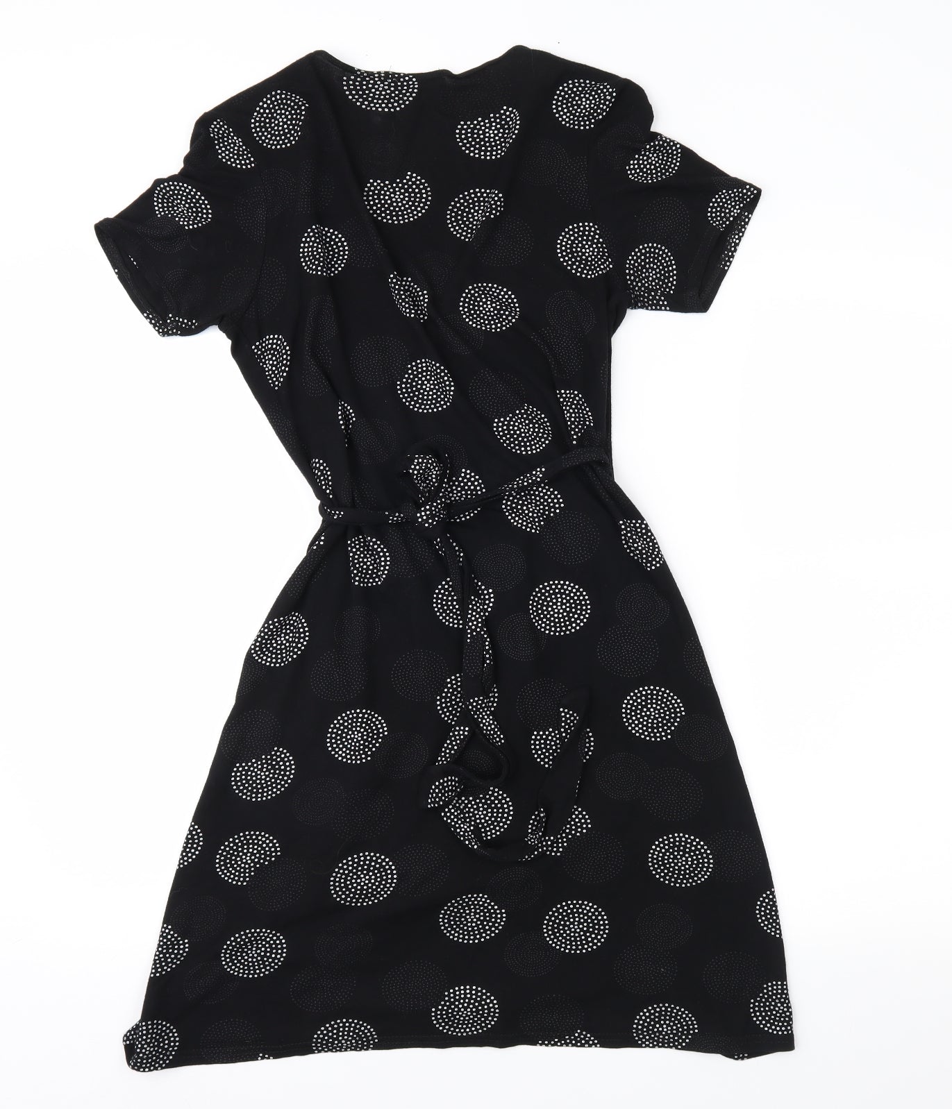 AX Paris Womens Black Geometric  Wrap Dress  Size M