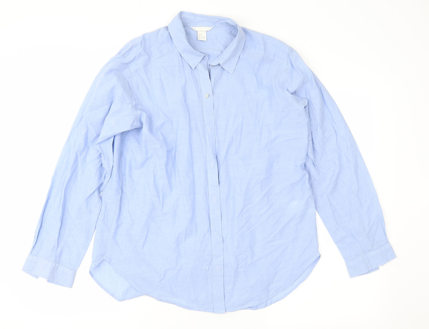 H&M Womens Blue   Basic Button-Up Size 8