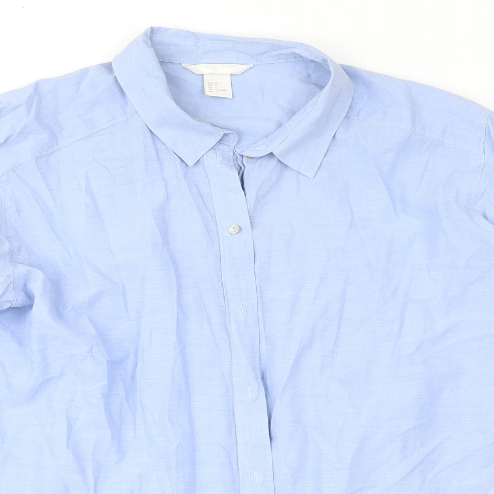 H&M Womens Blue   Basic Button-Up Size 8