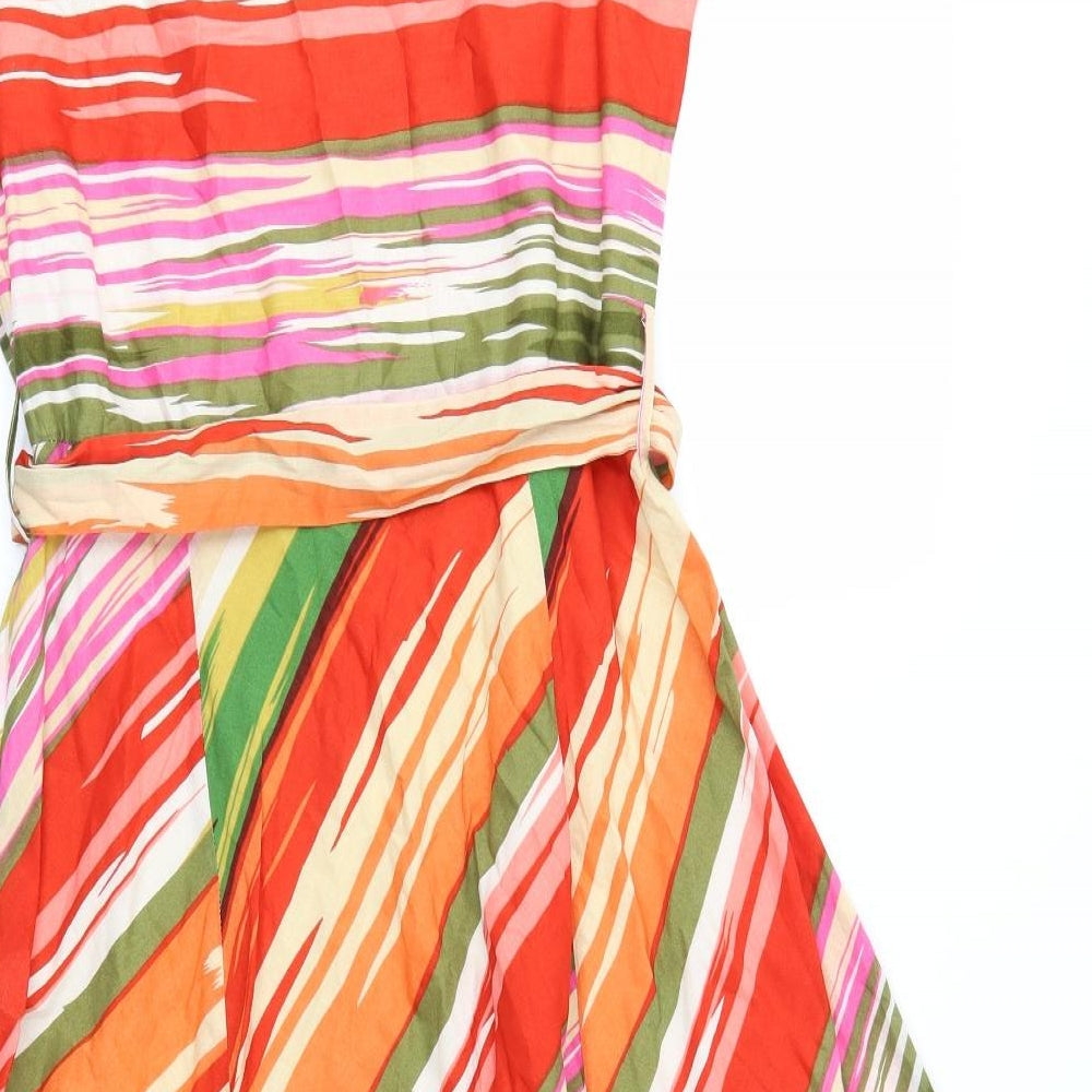 First Avenue Womens Multicoloured Geometric  Fit & Flare  Size 12