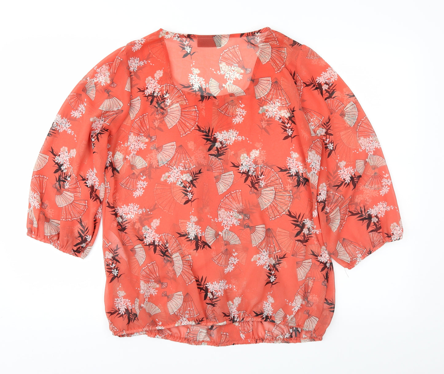 Wallis  Womens Orange Geometric  Basic Blouse Size M