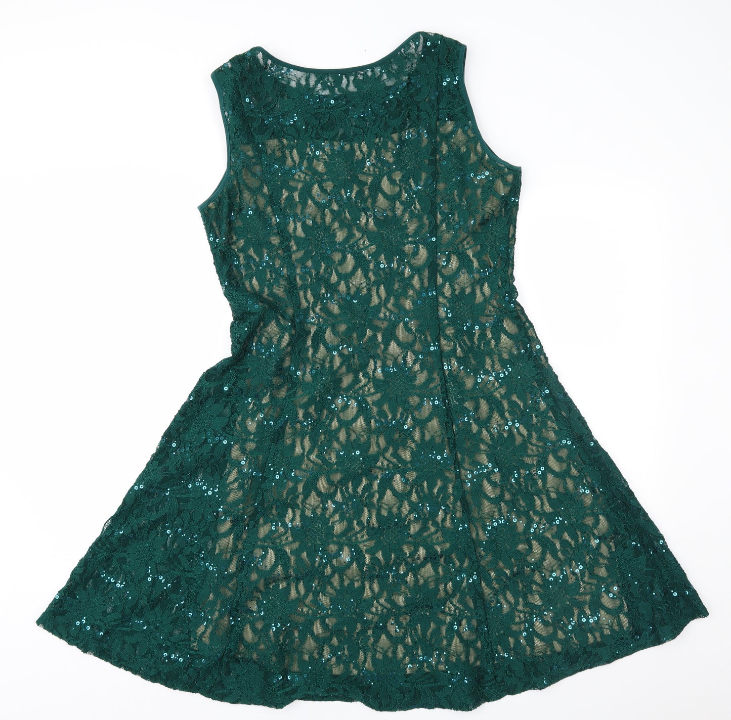 Ronni Nicole Womens Green  Lace A-Line  Size 10