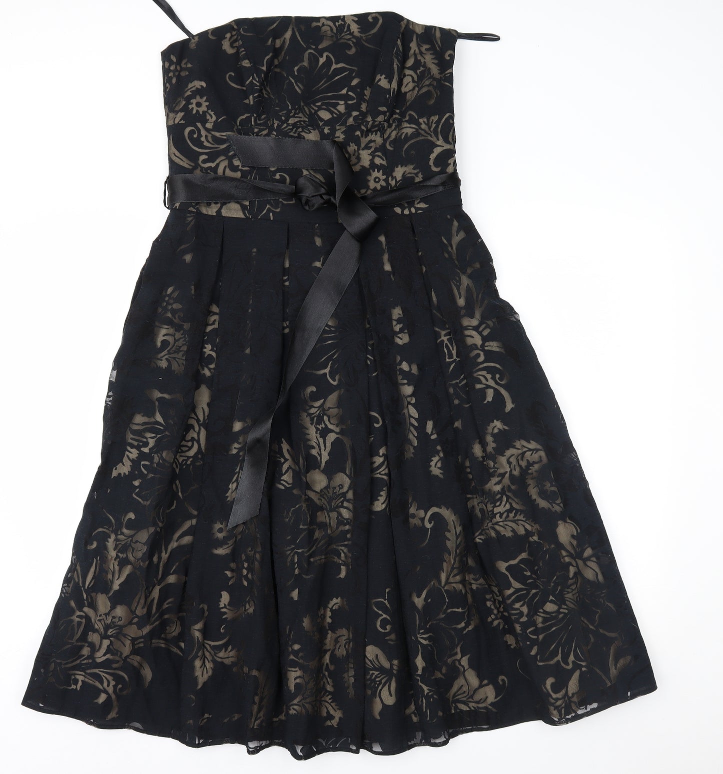 Principles Womens Black Floral  Fit & Flare  Size 12