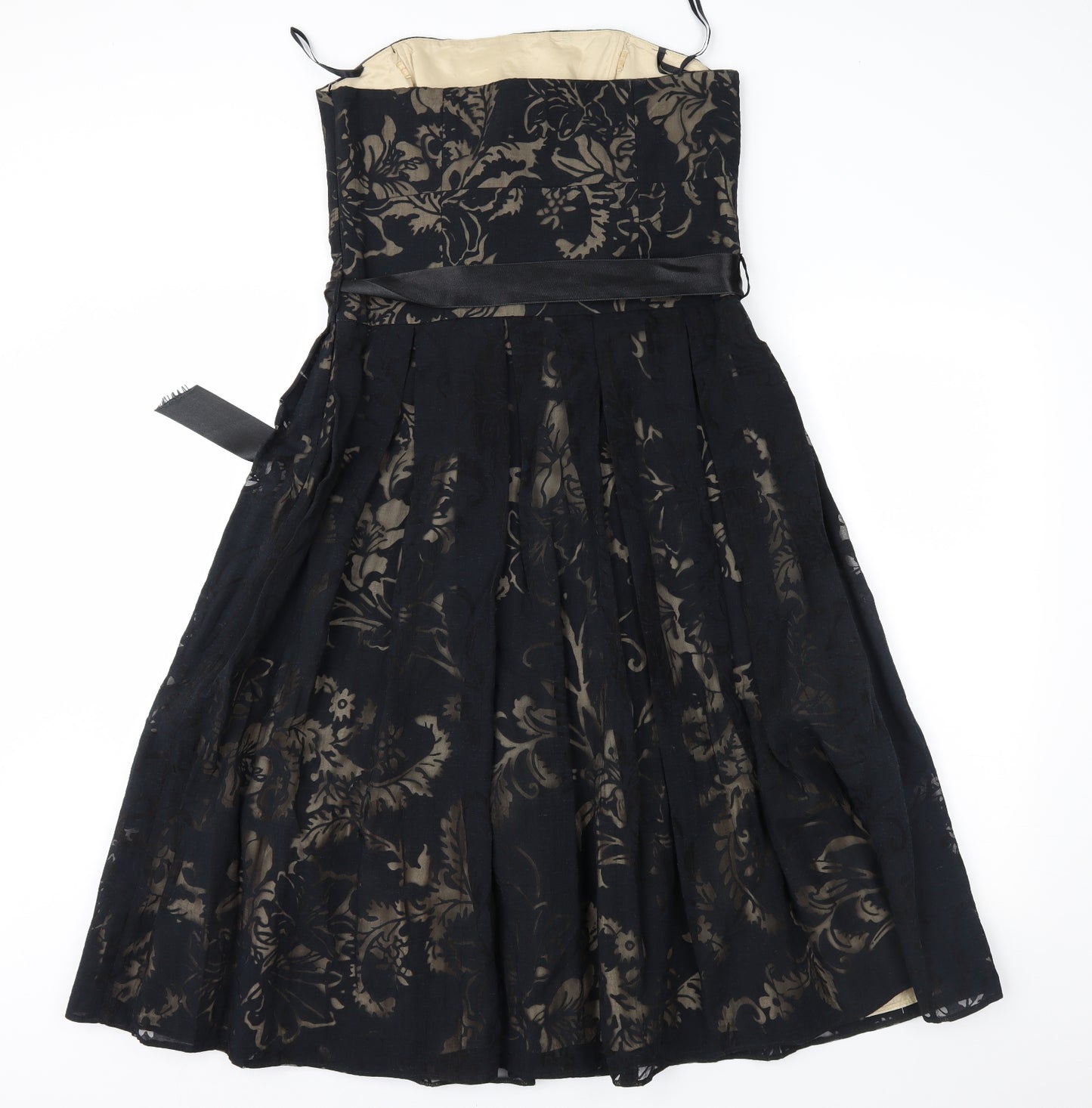 Principles Womens Black Floral  Fit & Flare  Size 12