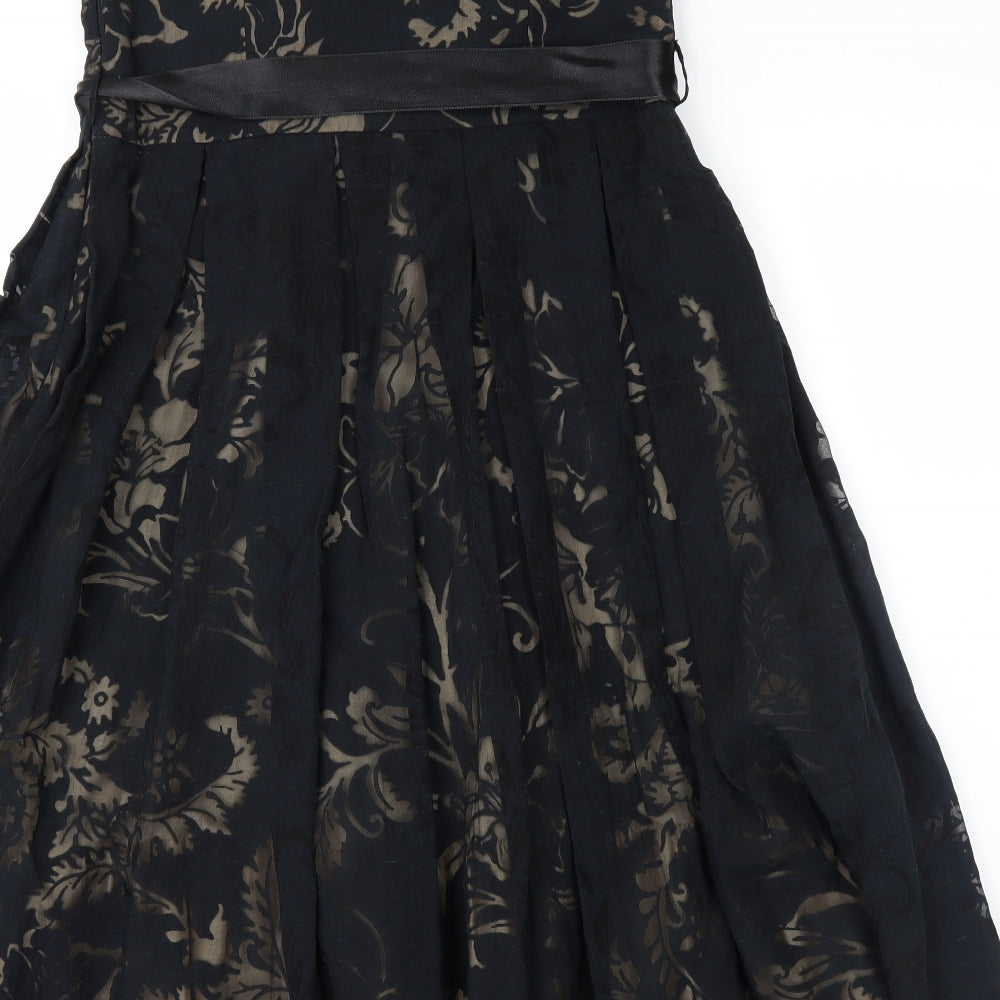 Principles Womens Black Floral  Fit & Flare  Size 12