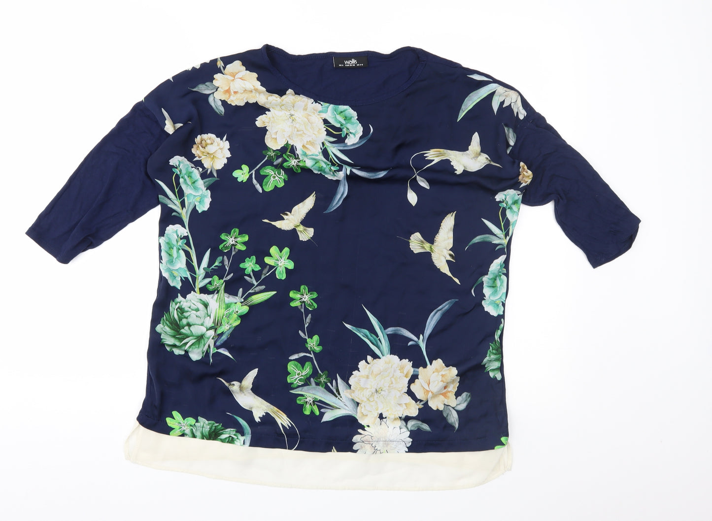 Wallis Womens Blue Floral  Basic Blouse Size S