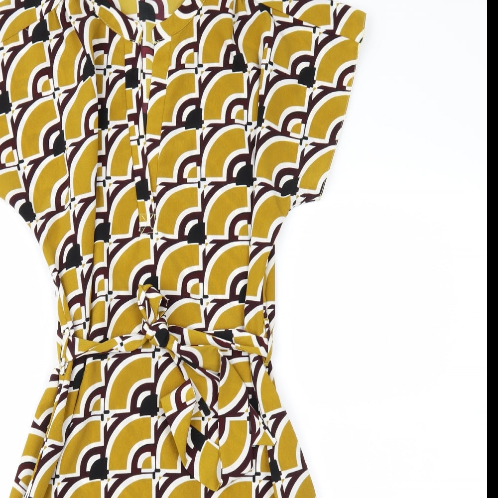 Principles Womens Green Geometric  Shift  Size 10