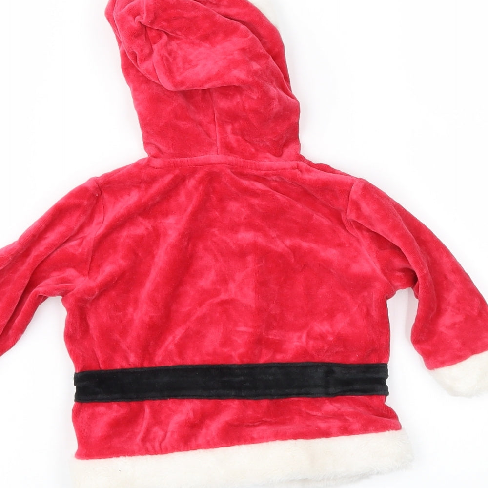 Matalan Boys Red Geometric  Overcoat Jacket Size 6-9 Months  - Xmas