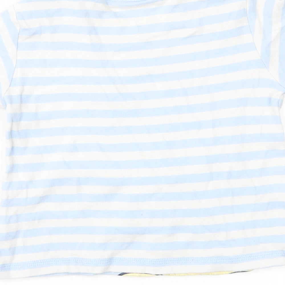 Disney Baby Blue Striped  Basic T-Shirt Size 9-12 Months  - Winnie the Pooh