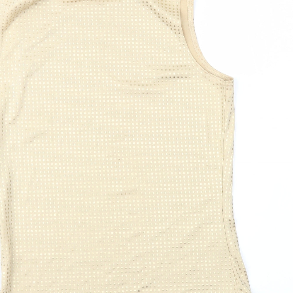 Select Womens Gold Geometric  Basic T-Shirt Size 10