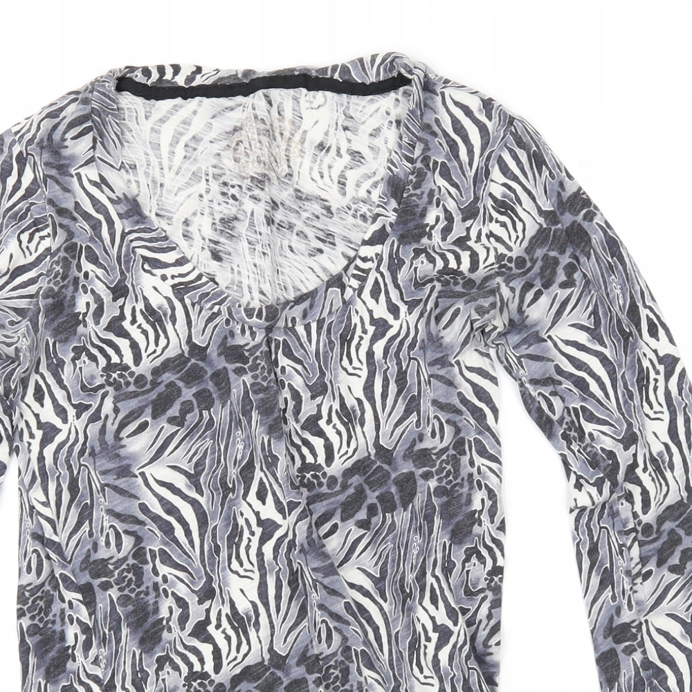 Atmosphere Womens Grey Animal Print  Basic T-Shirt Size 8