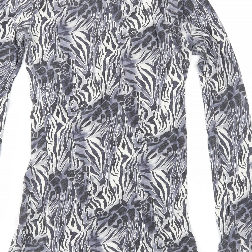 Atmosphere Womens Grey Animal Print  Basic T-Shirt Size 8
