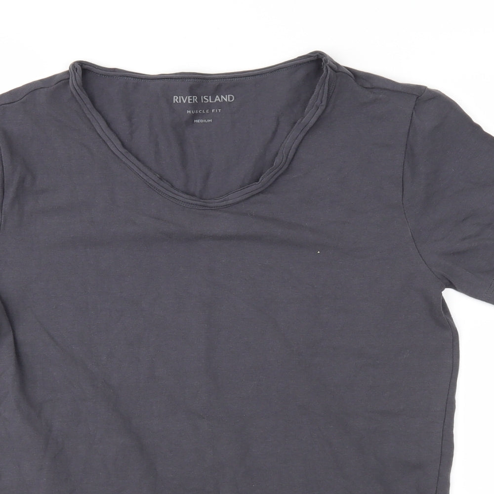 River Island Mens Grey    T-Shirt Size M