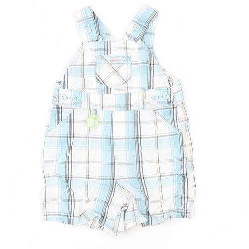 George Boys Blue Check  Dungaree One-Piece Size 0-3 Months