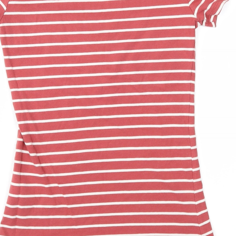 Primark Womens Red Striped  Basic T-Shirt Size 2XS