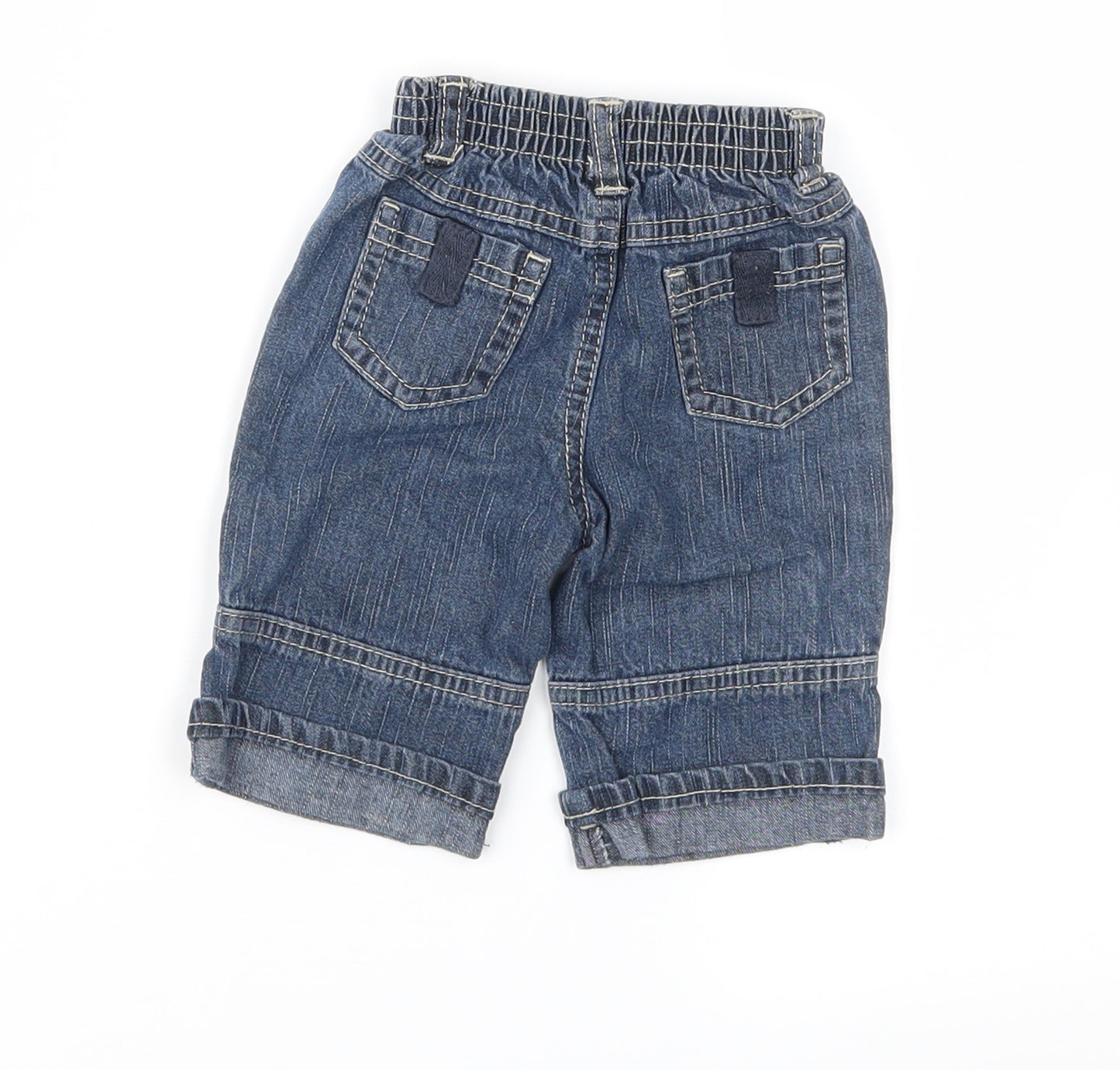 Adams Baby Blue  Denim Cargo Jeans Size 0-3 Months