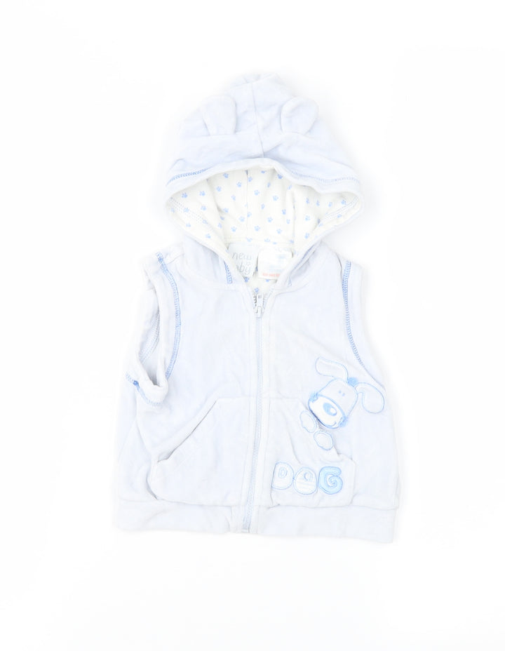 New Baby Boys Blue Gilet Waistcoat Size 3-6 Months