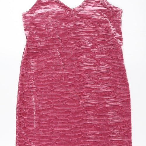 New Look Womens Pink  Velour Bodycon  Size 10