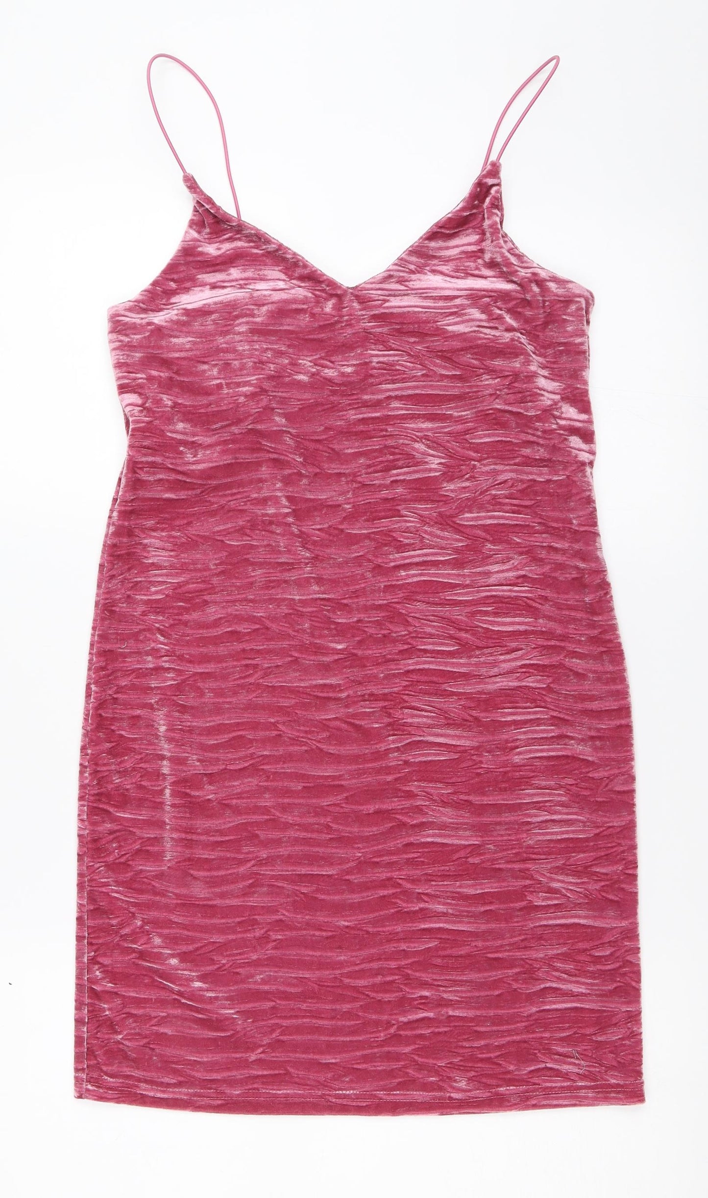 New Look Womens Pink  Velour Bodycon  Size 10
