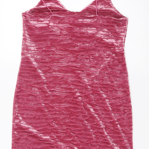 New Look Womens Pink  Velour Bodycon  Size 10