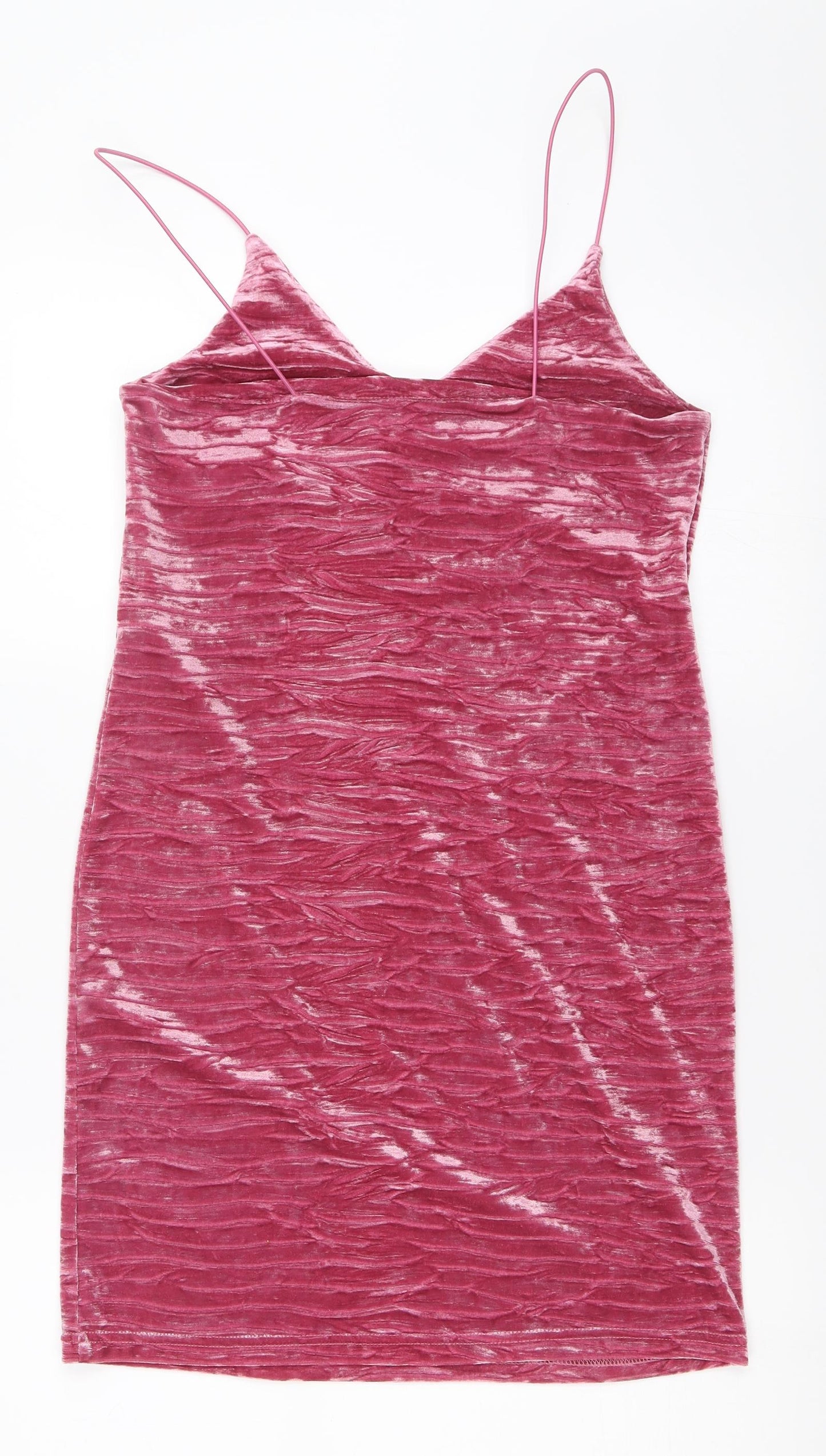 New Look Womens Pink  Velour Bodycon  Size 10