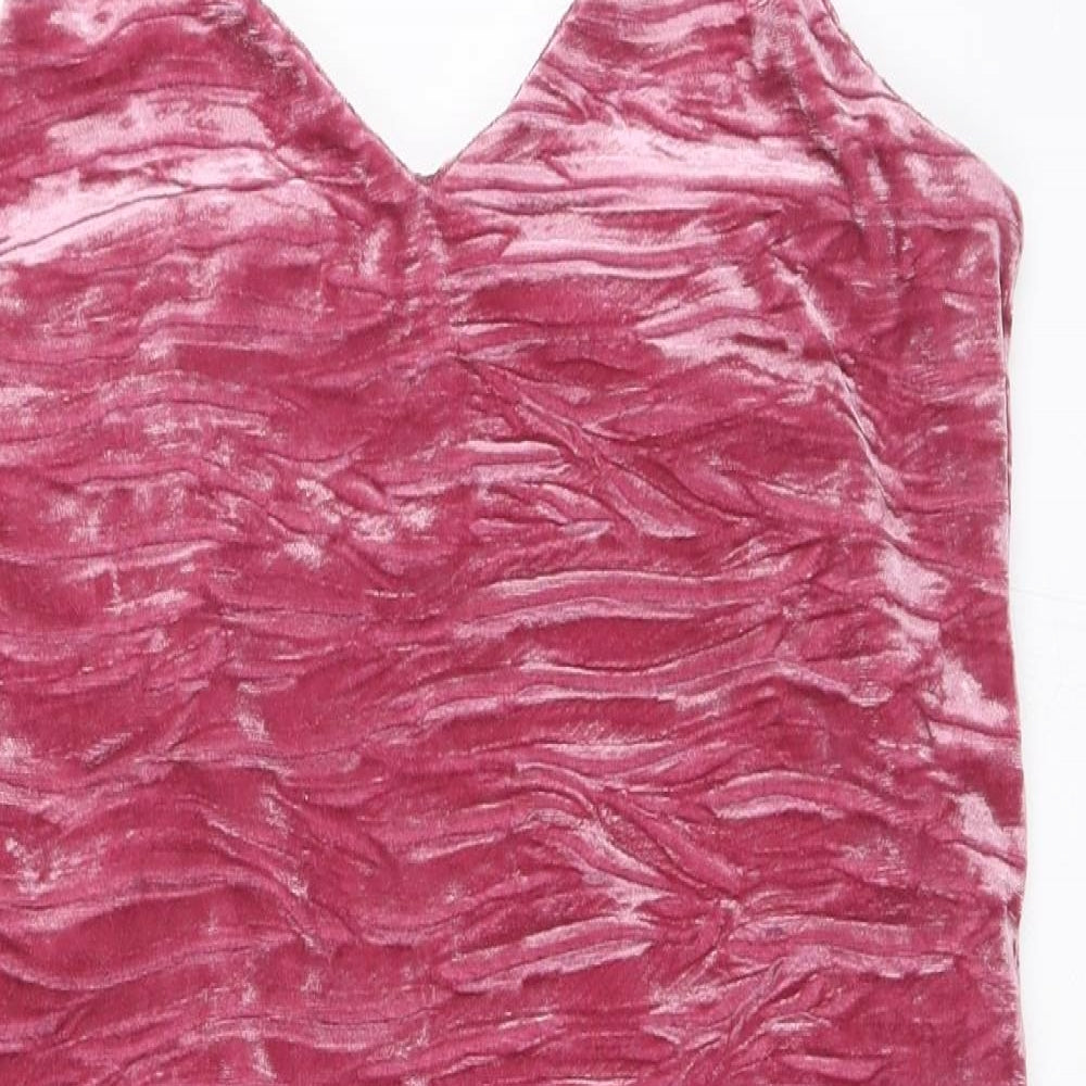 New Look Womens Pink  Velour Bodycon  Size 10