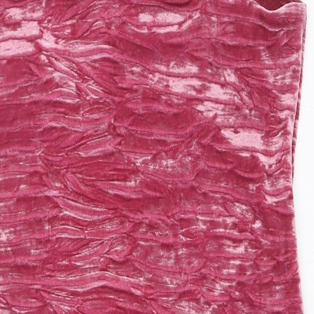 New Look Womens Pink  Velour Bodycon  Size 10