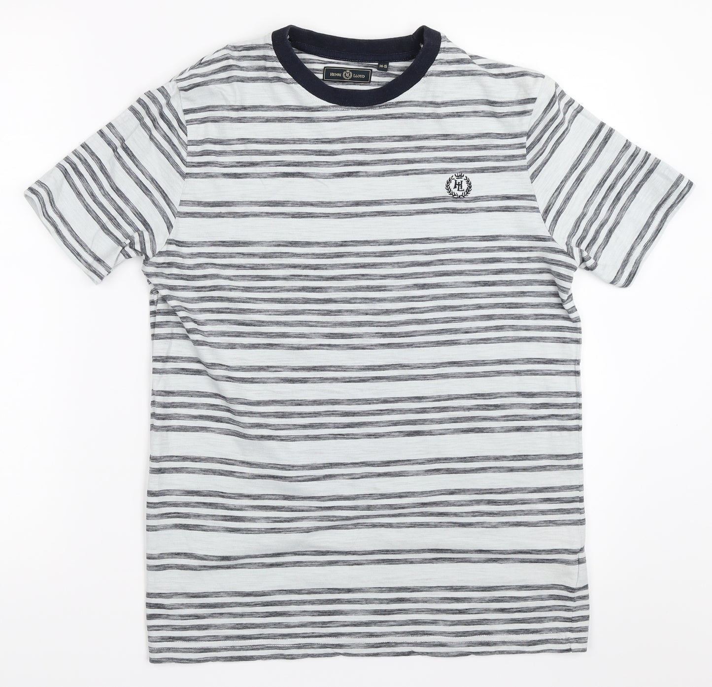 Henri Lloyd Boys Ivory Striped  Basic T-Shirt Size 14-15 Years