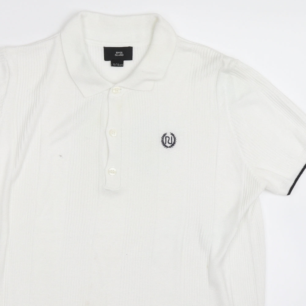 River Island Boys White   Basic T-Shirt Size 11-12 Years