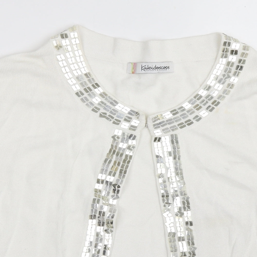 Kaleidoscope Womens White   Cardigan Jumper Size 16