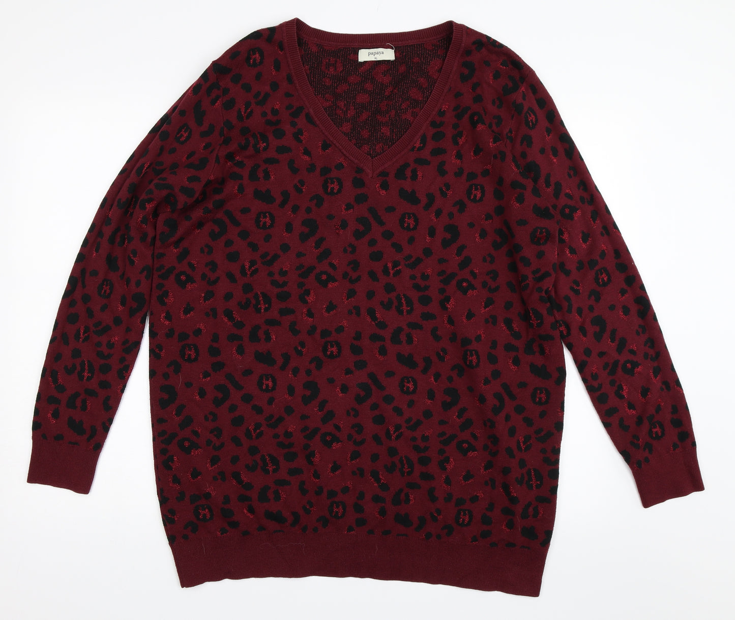 George Womens Purple Animal Print  Pullover Jumper Size XL