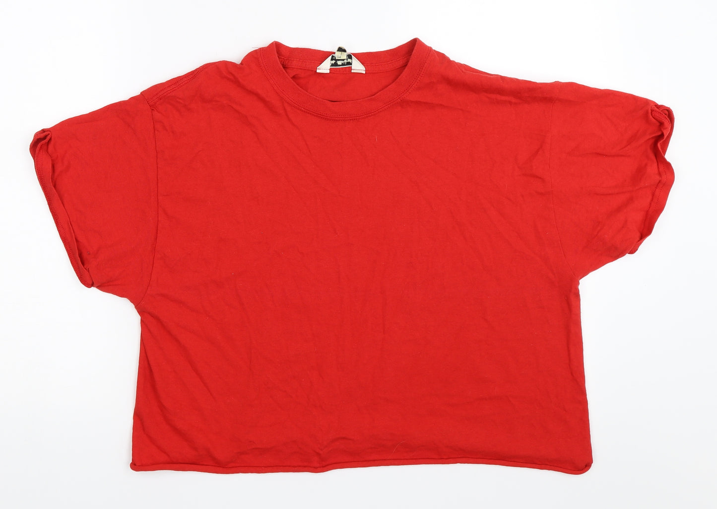 Miss Selfridge Womens Red   Cropped T-Shirt Size L