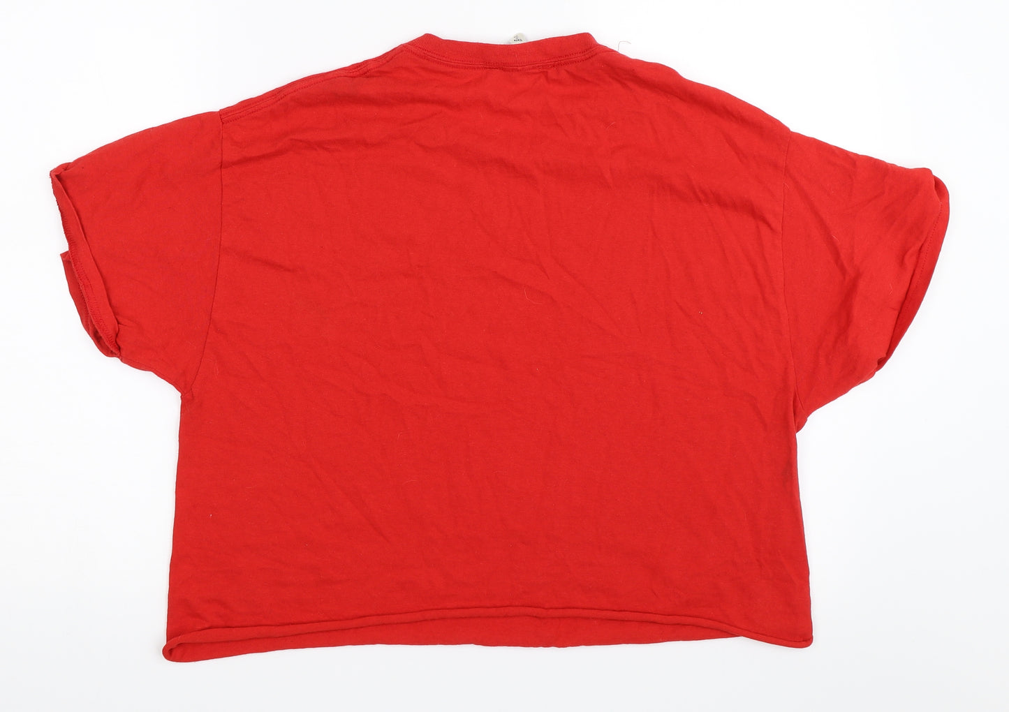 Miss Selfridge Womens Red   Cropped T-Shirt Size L