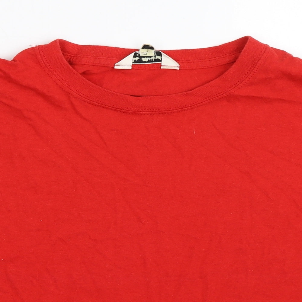 Miss Selfridge Womens Red   Cropped T-Shirt Size L
