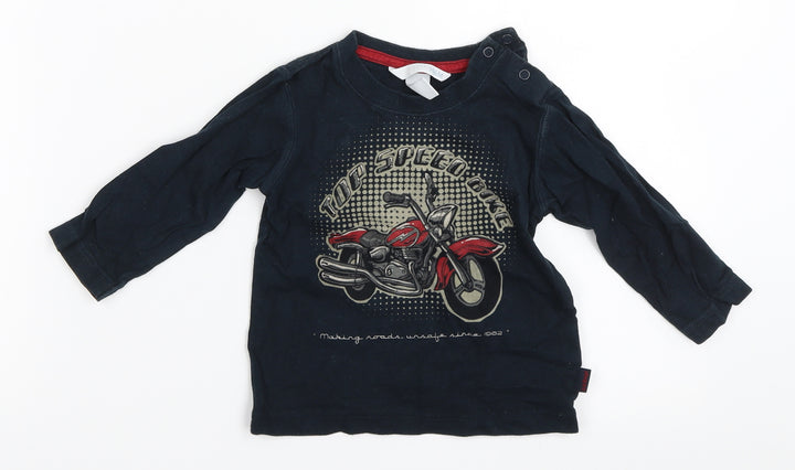H&M Boys Black   Basic T-Shirt Size 6-9 Months