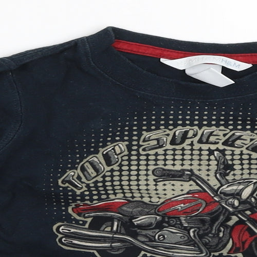 H&M Boys Black   Basic T-Shirt Size 6-9 Months