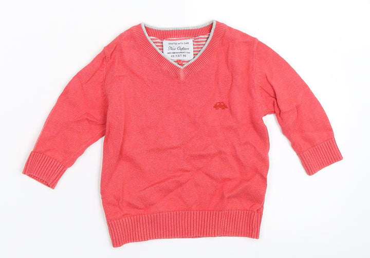 NEXT Boys Pink   Pullover Jumper Size 6-9 Months
