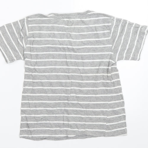 Rebel Boys Grey Striped  Basic T-Shirt Size 5-6 Years