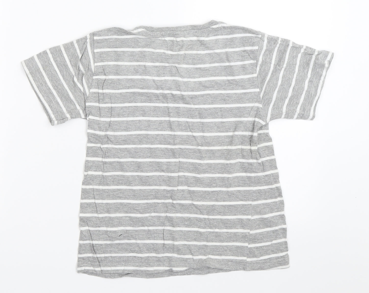 Rebel Boys Grey Striped  Basic T-Shirt Size 5-6 Years