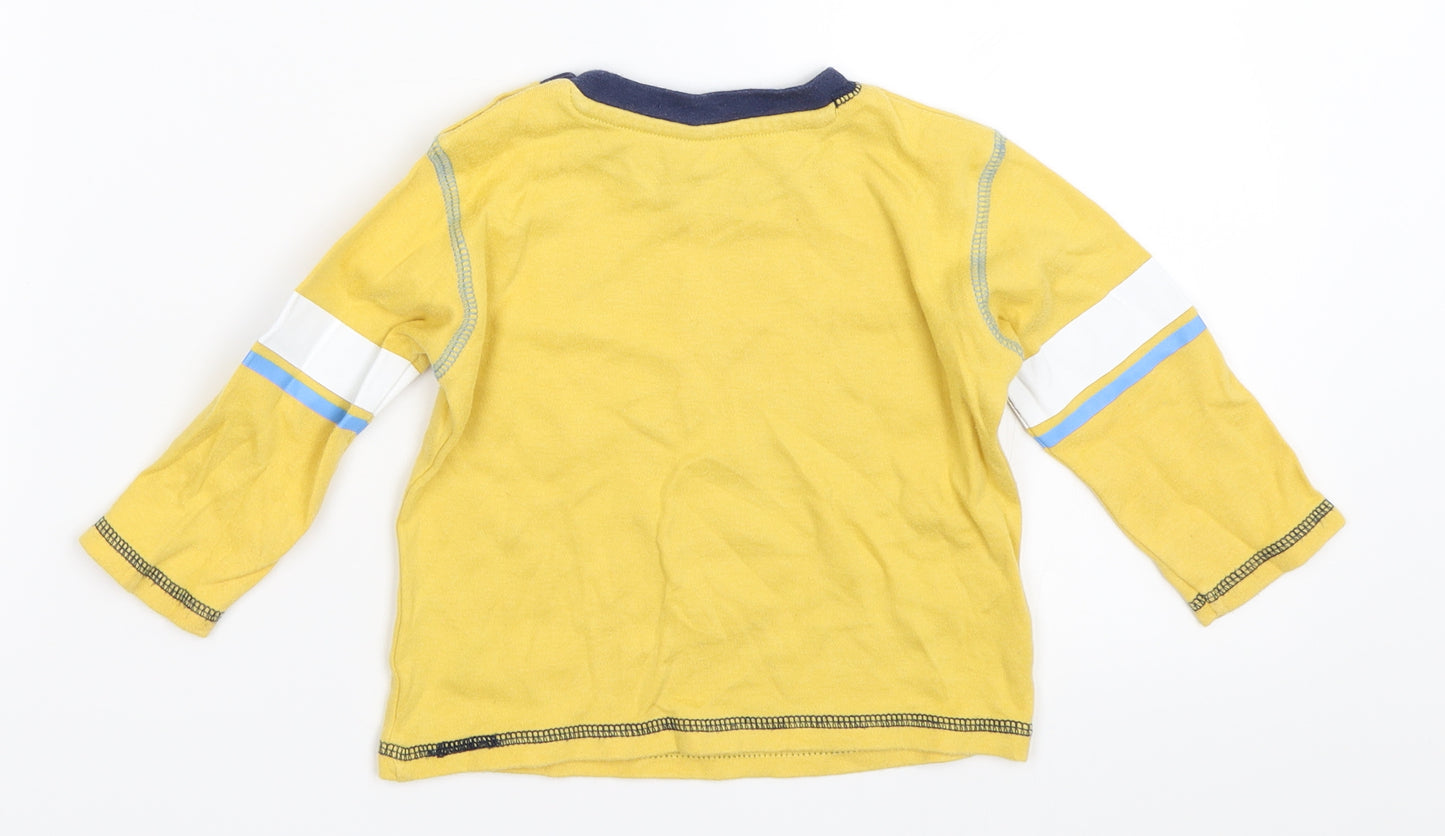 George Boys Yellow   Basic T-Shirt Size 6-9 Months  - mickey mouse