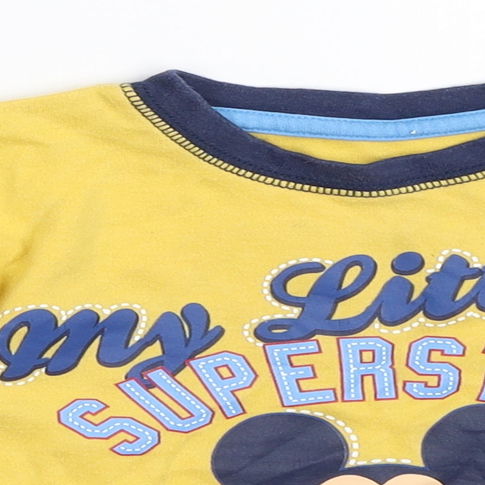 George Boys Yellow   Basic T-Shirt Size 6-9 Months  - mickey mouse
