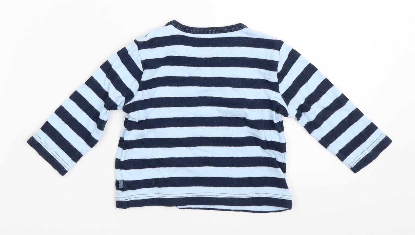 TU Boys Blue Striped  Basic T-Shirt Size 6-9 Months