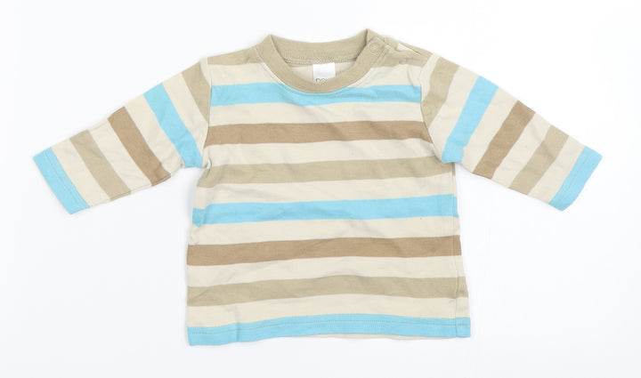 NEXT Boys Beige Striped Basic T-Shirt Size 0-3 Months